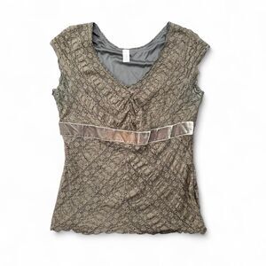 Y2K Lace Fairy Grunge Whimsygoth Velvet Top B17